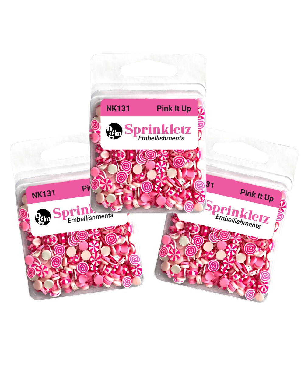Buttons Galore Colorful Polymer Clay Embellishments for Craft Scrapbooks Cardmaking (Pink It Up, 1,800 Pieces - 36 Grams)